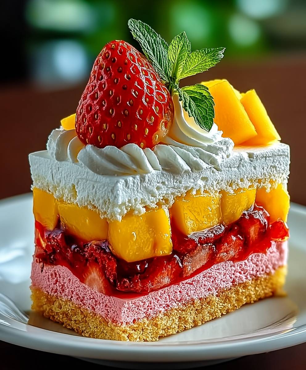 Strawberry Mango Split Cake
