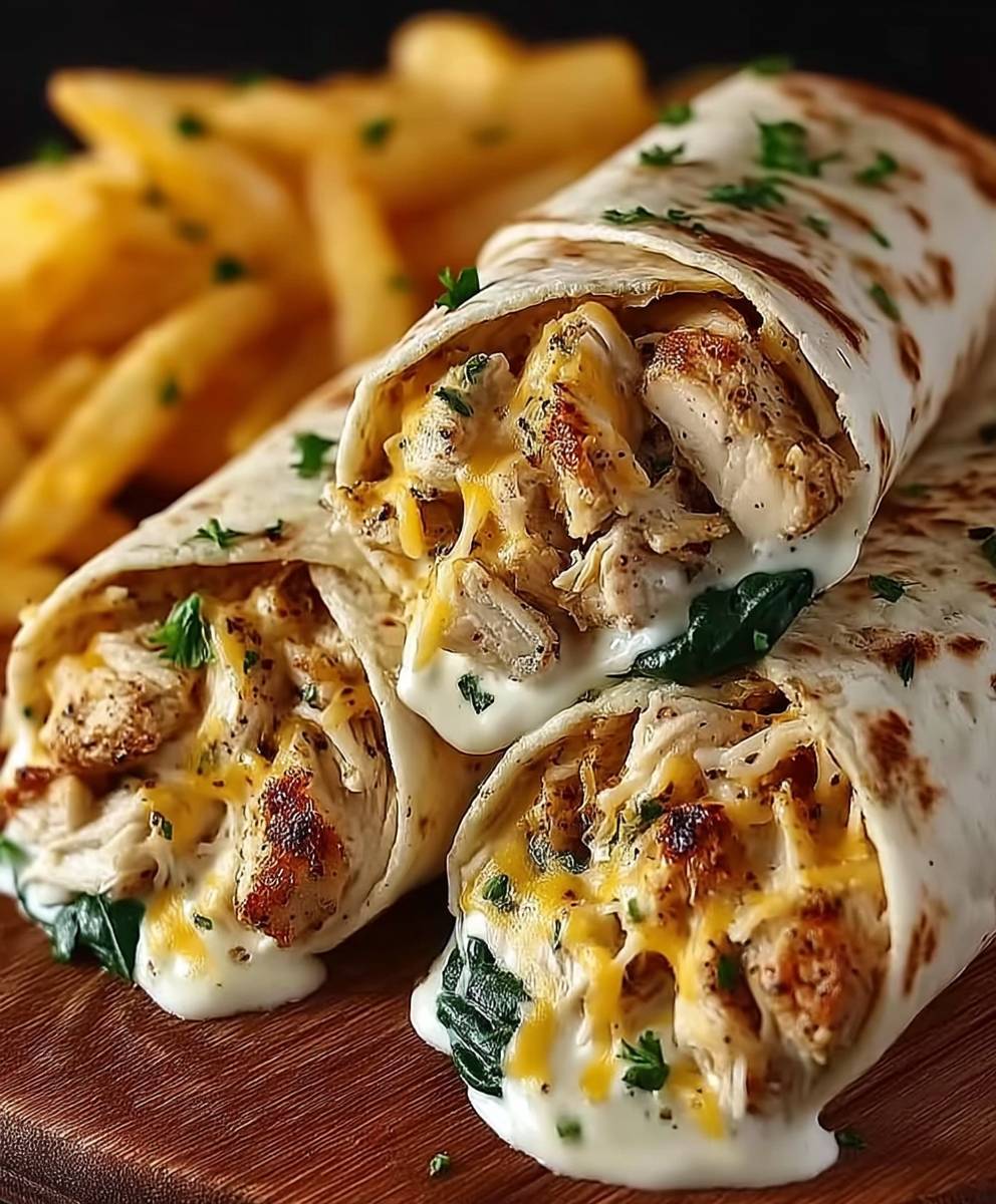 Cheesy Garlic Chicken Wrap