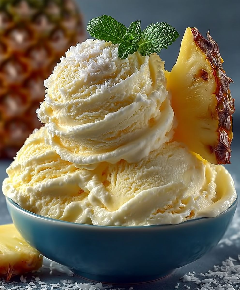 Pineapple ice cream homemade