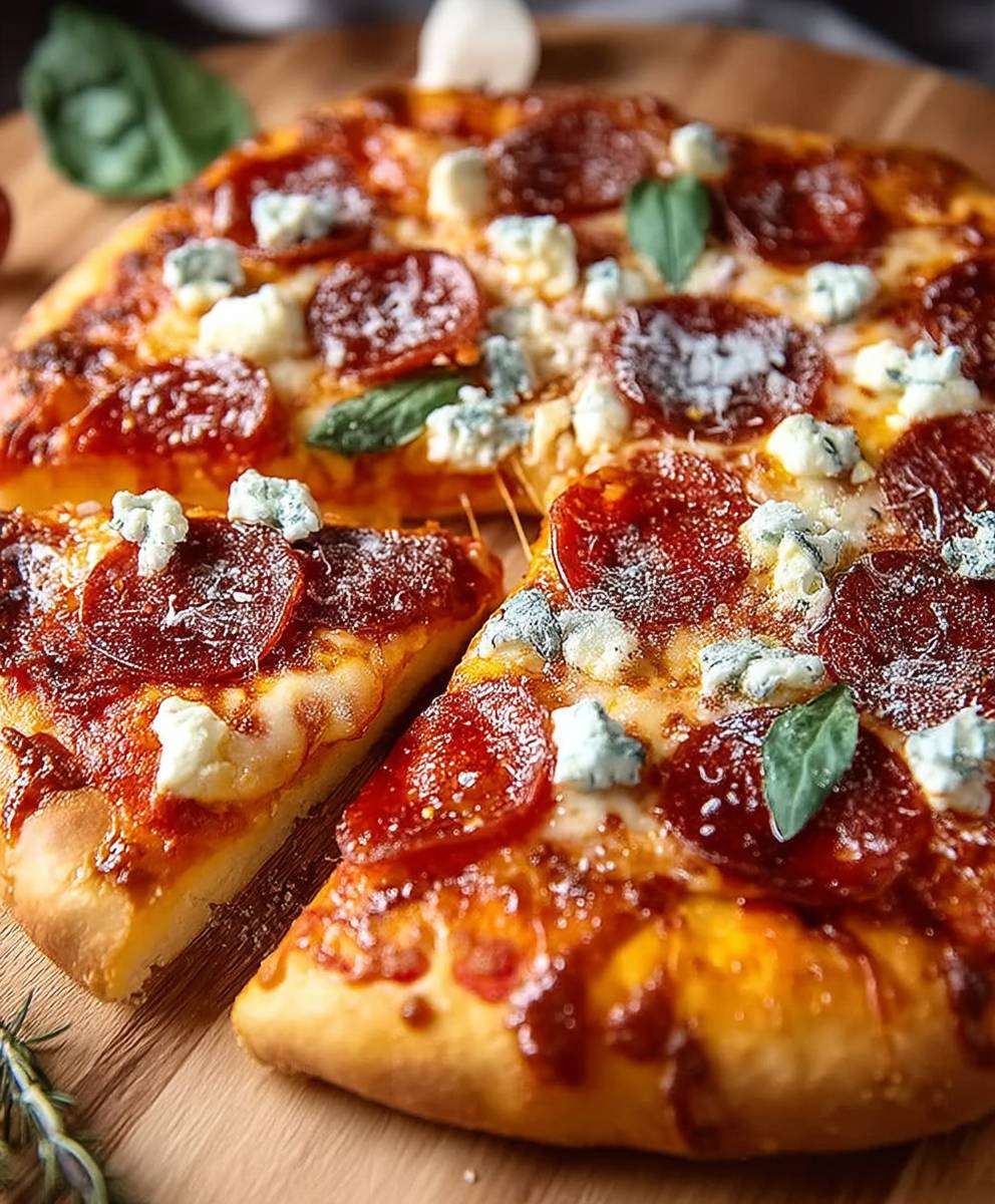 Hot honey pepperoni ricotta pizza
