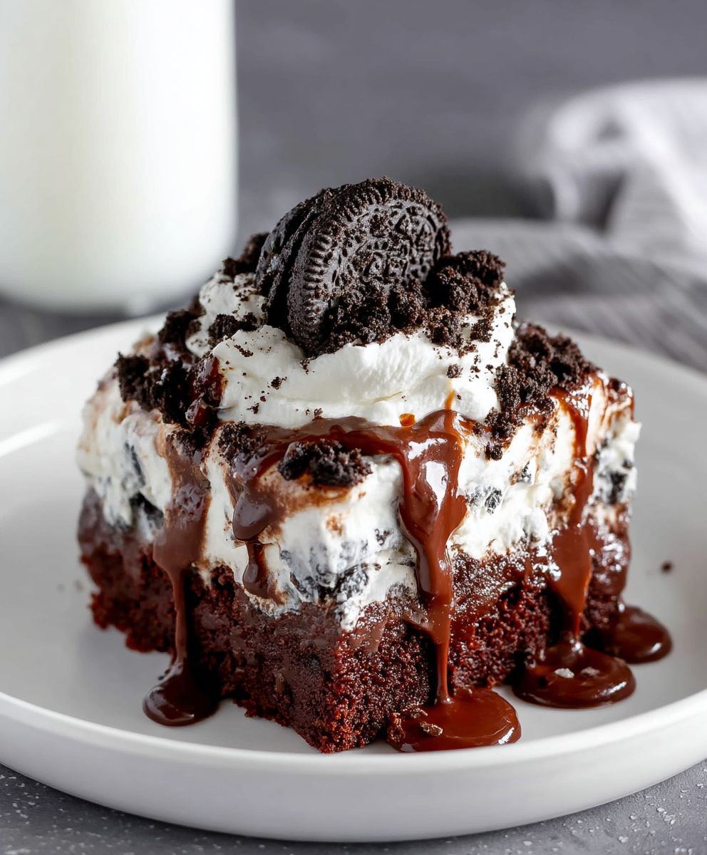 Oreo poke cake