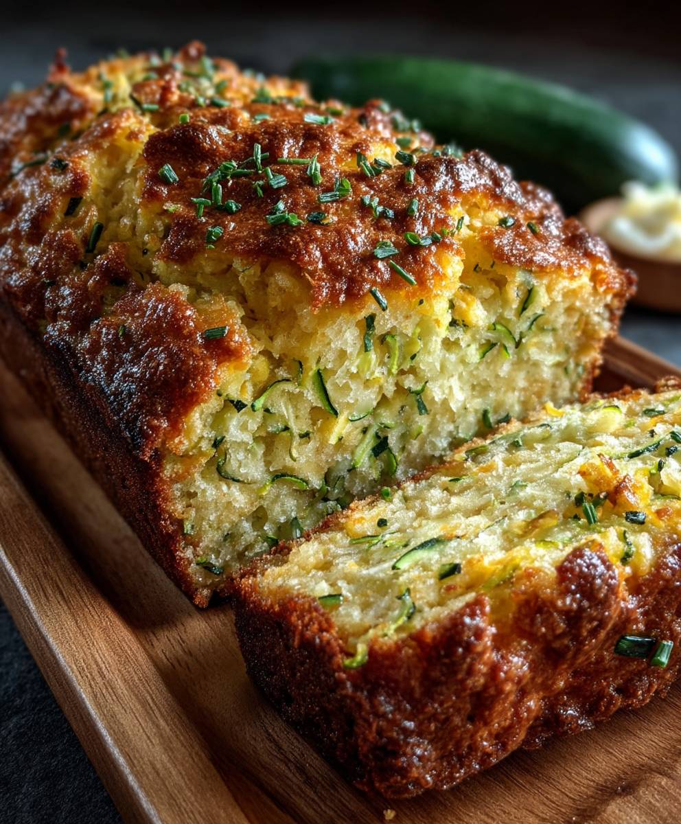 Savory cheddar zucchini bread