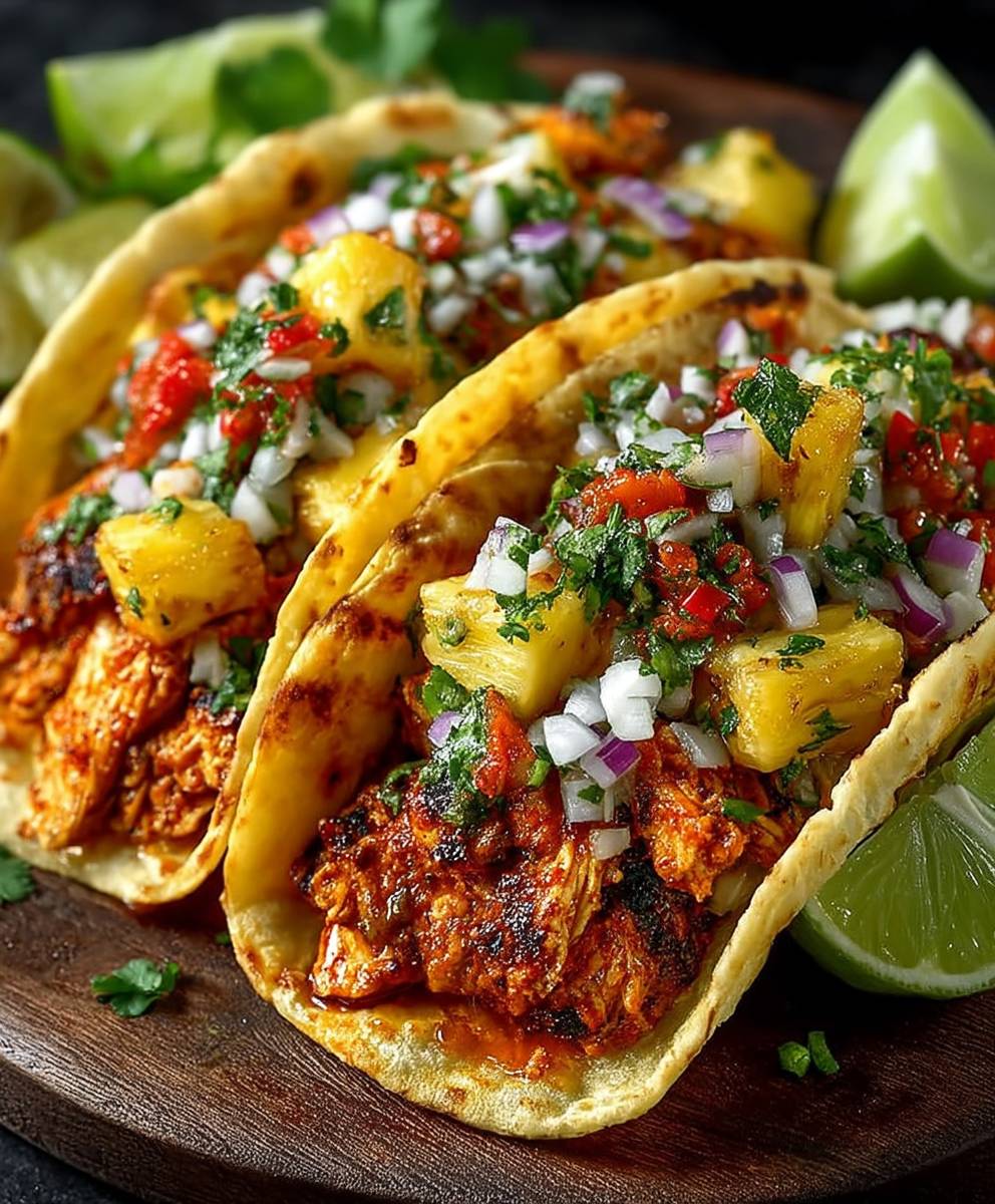 Pineapple chicken tacos