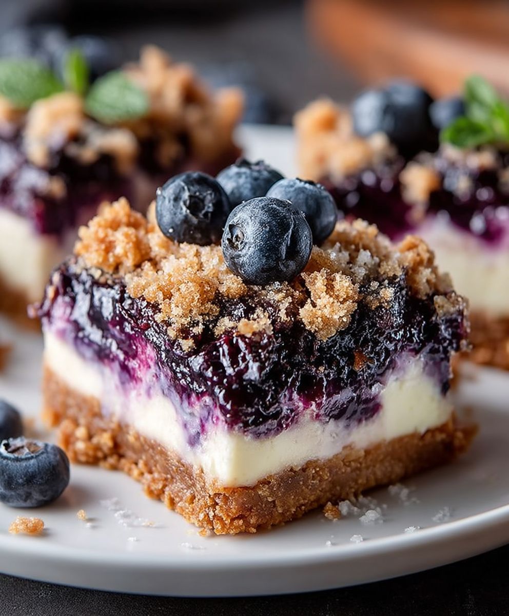 Blueberry cheesecake bars
