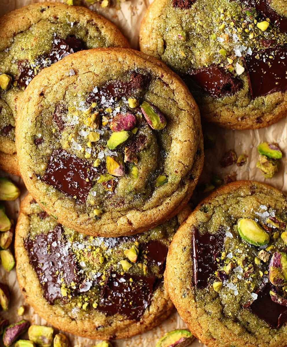 Pistachio Chocolate Chunk Cookies