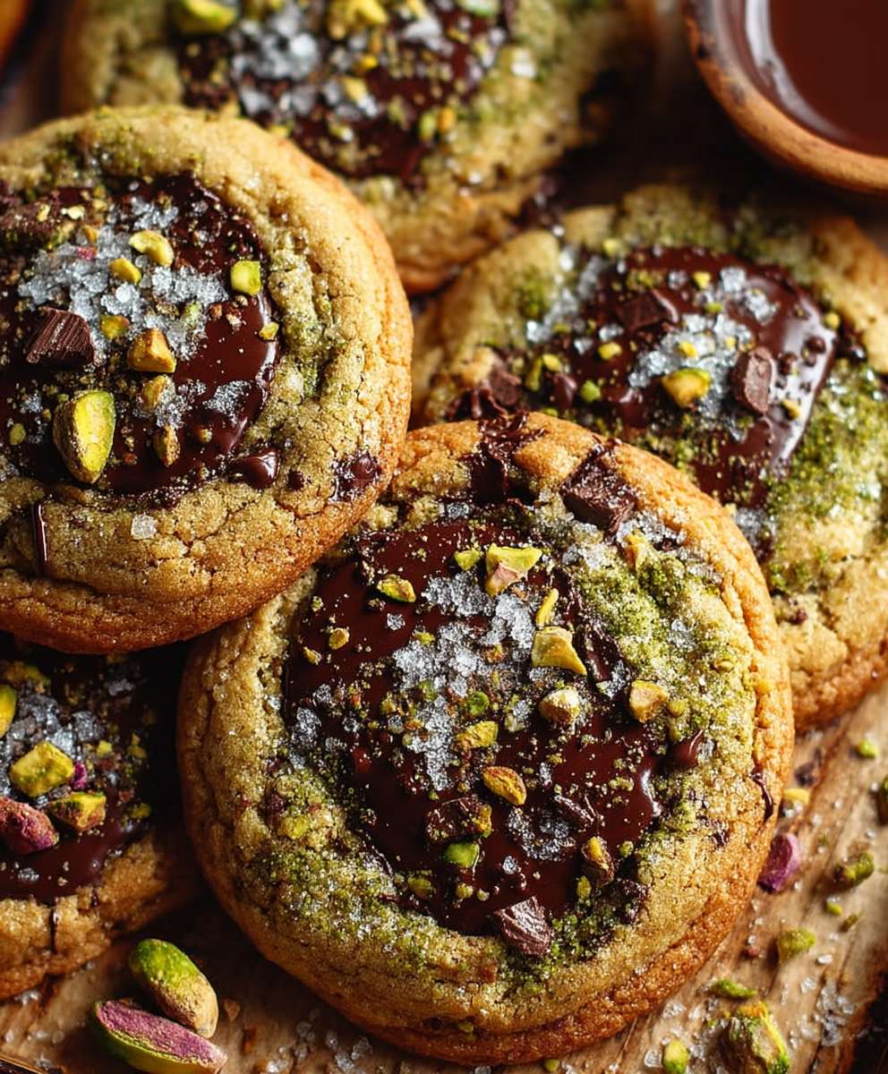Pistachio Chocolate Chunk Cookies