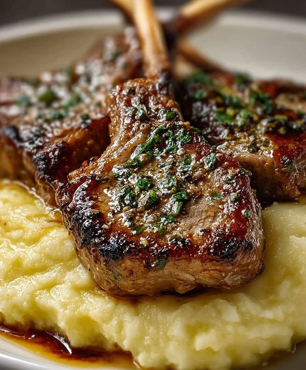 Garlic Lamb Chops Mashed Potatoes