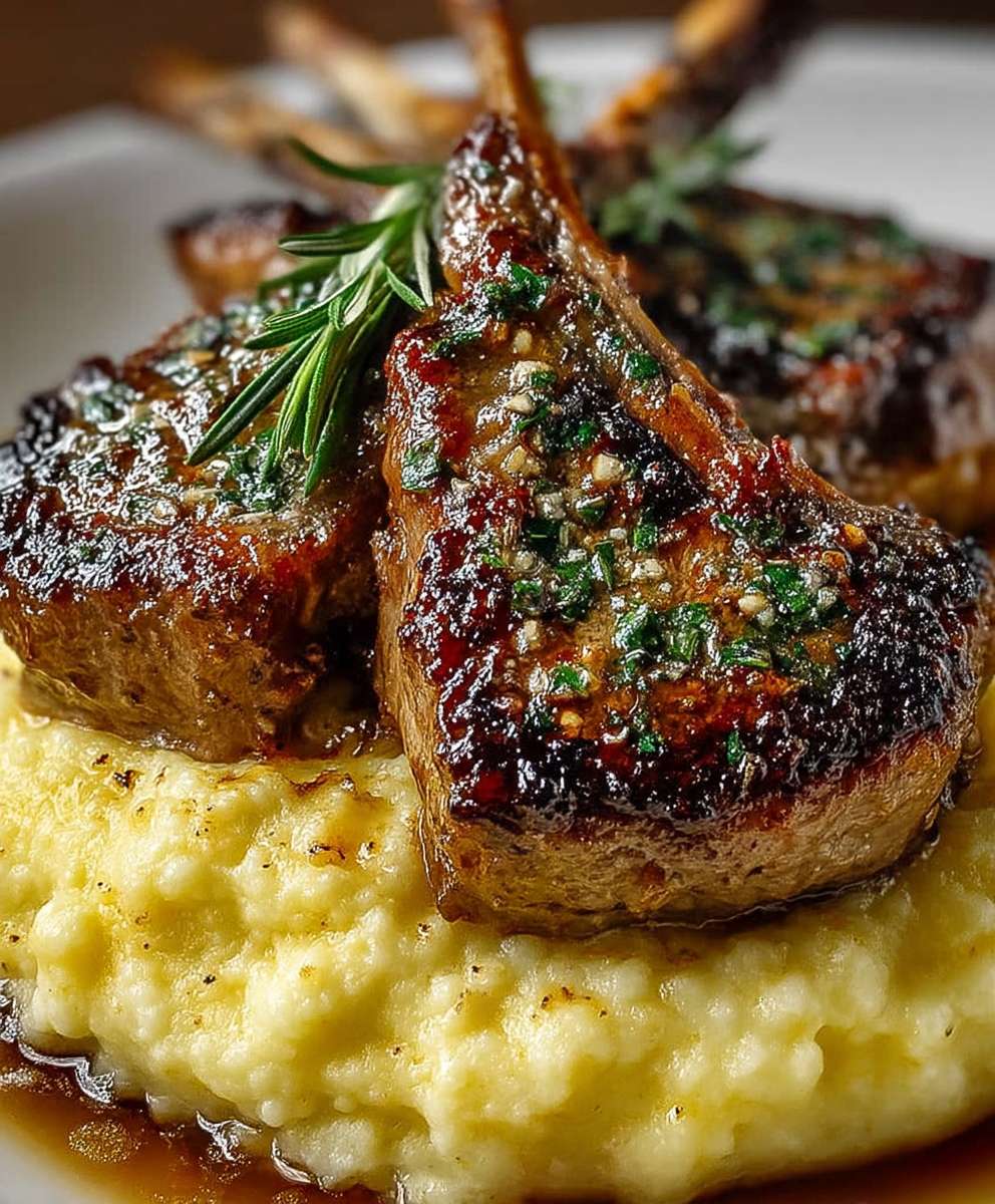 Garlic Lamb Chops Mashed Potatoes