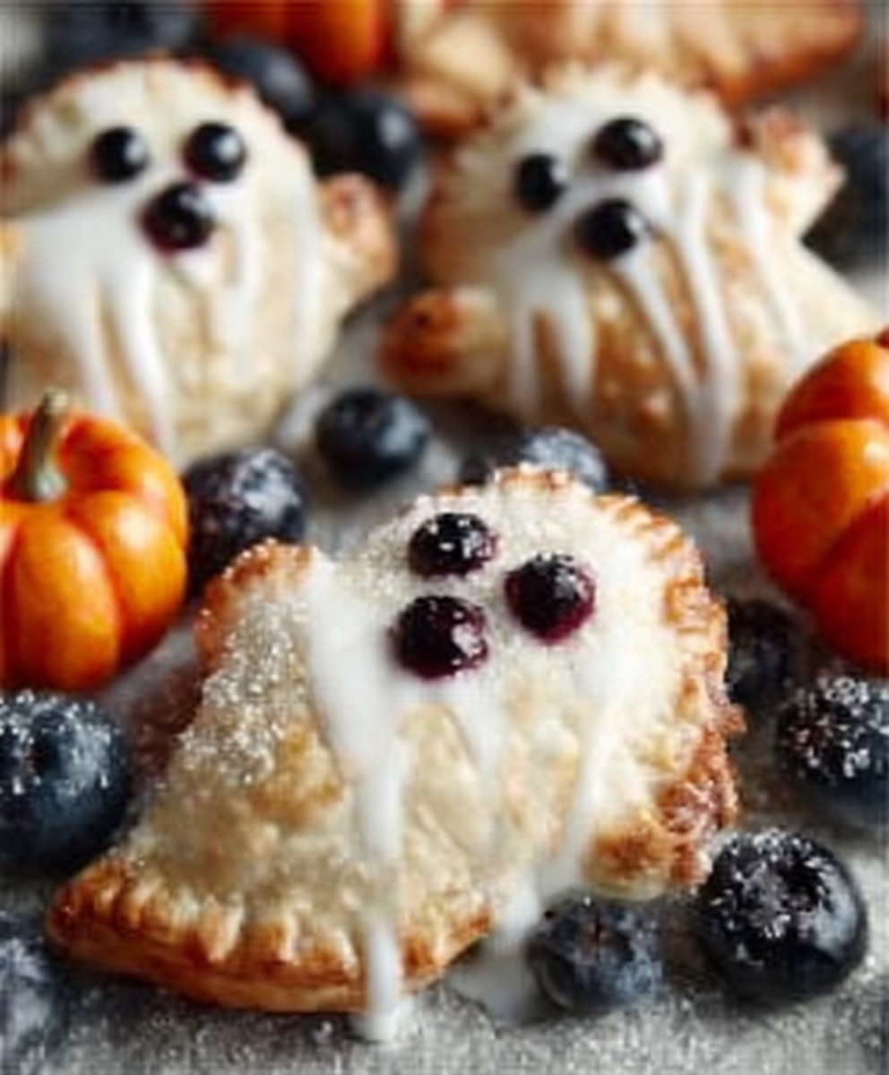 Vegan Blueberry Ghost Hand Pies