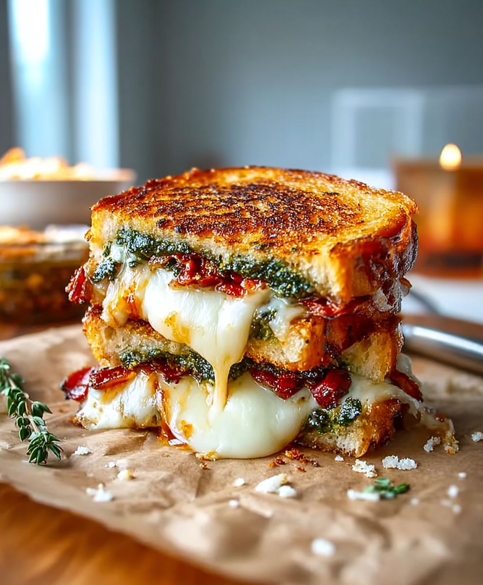 Bacon pesto grilled cheese