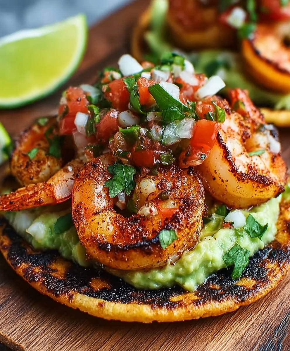 Shrimp tostadas summer