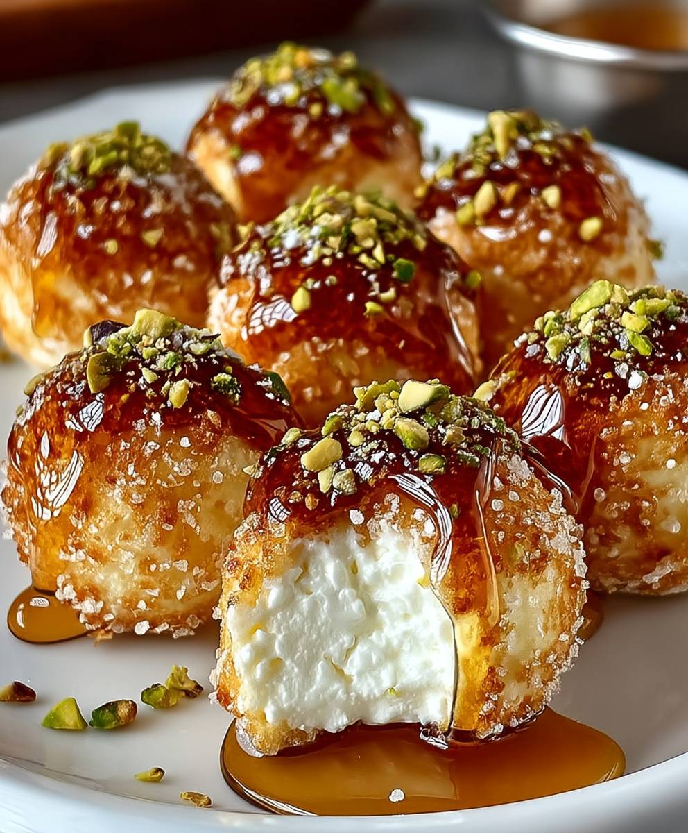 Ricotta pistachio honey bites