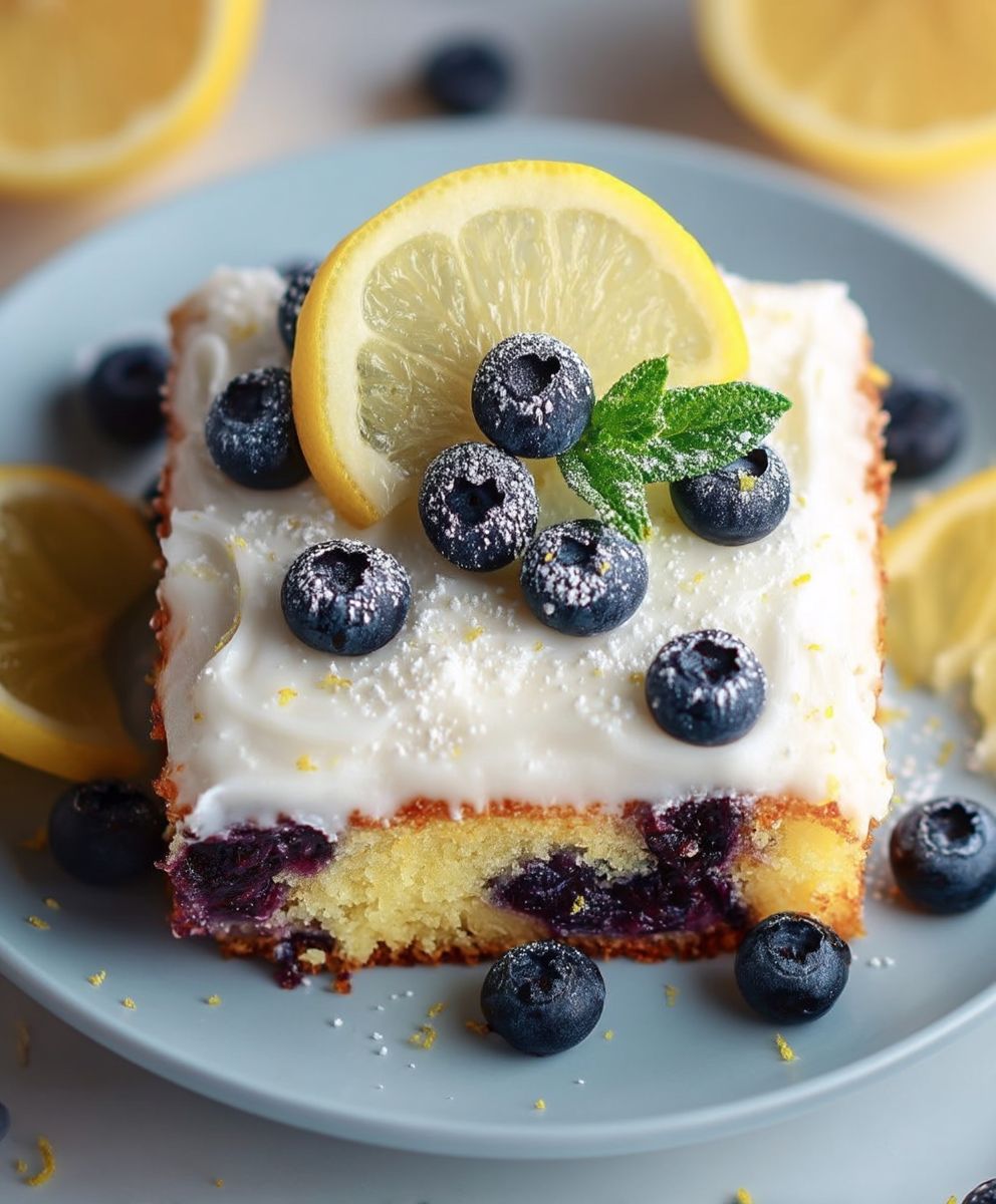 Lemon Blueberry Sheet Cake