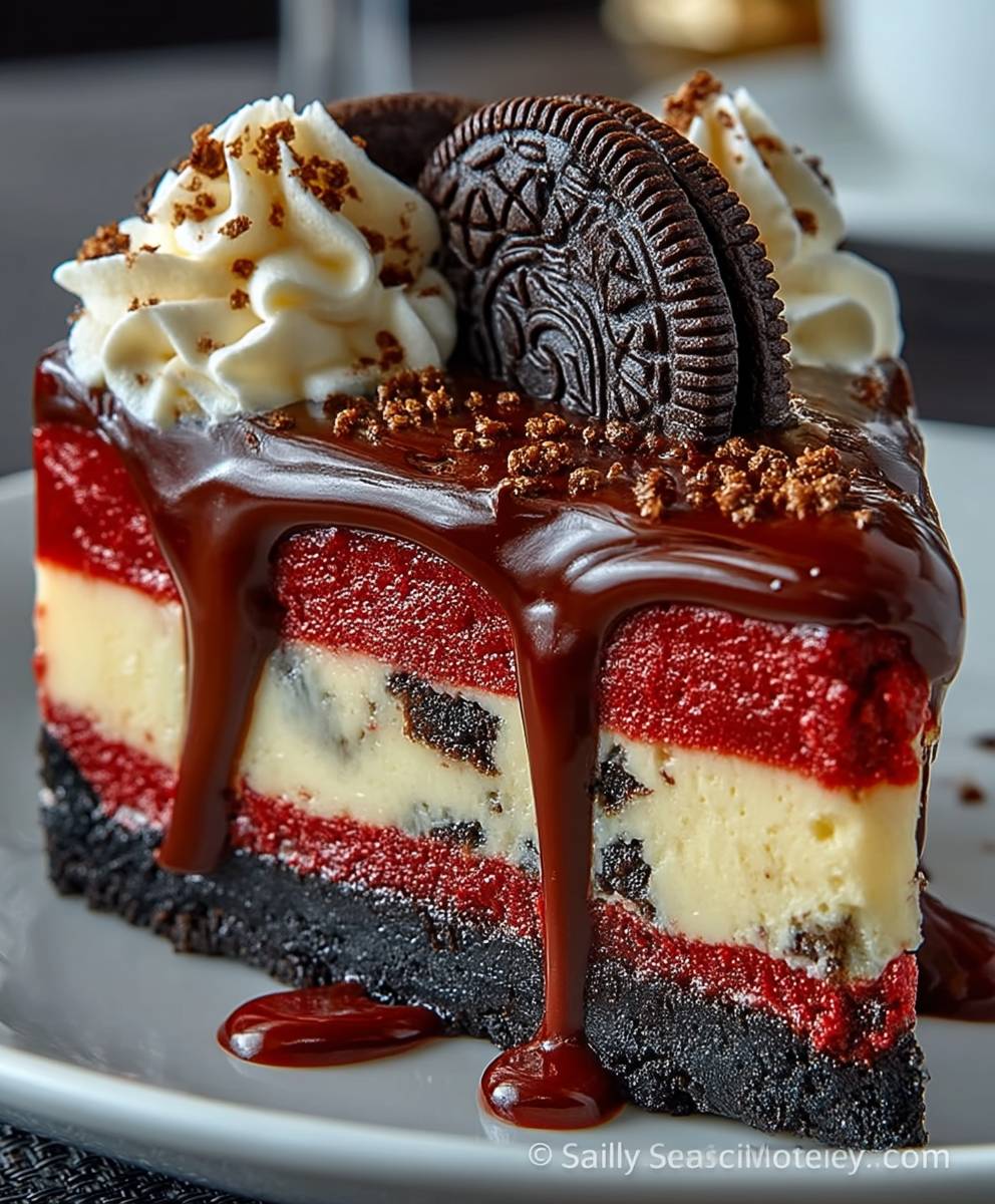Red Velvet Oreo Cheesecake