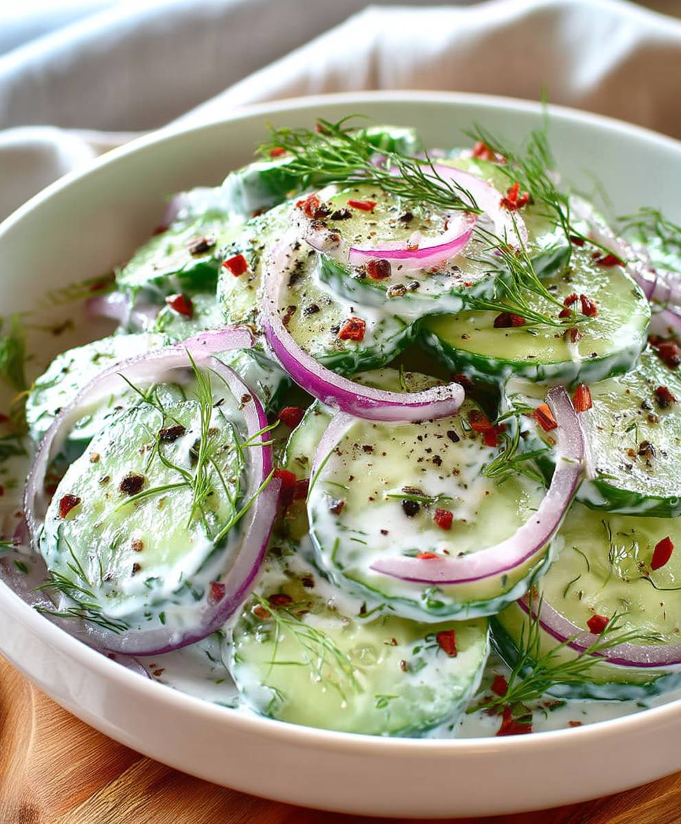 Creamy cucumber salad