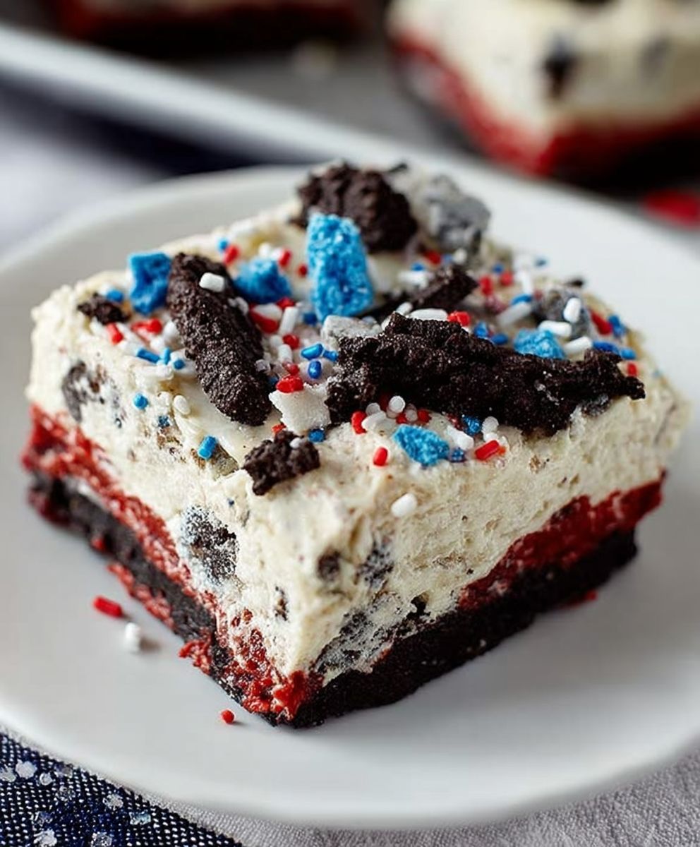 Fireworks Oreo Cheesecake Bars
