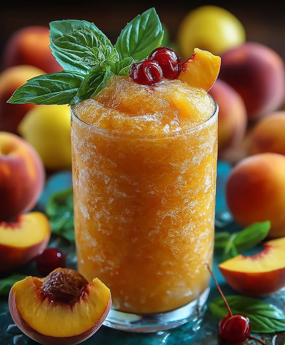 Peach Lemonade Slushie