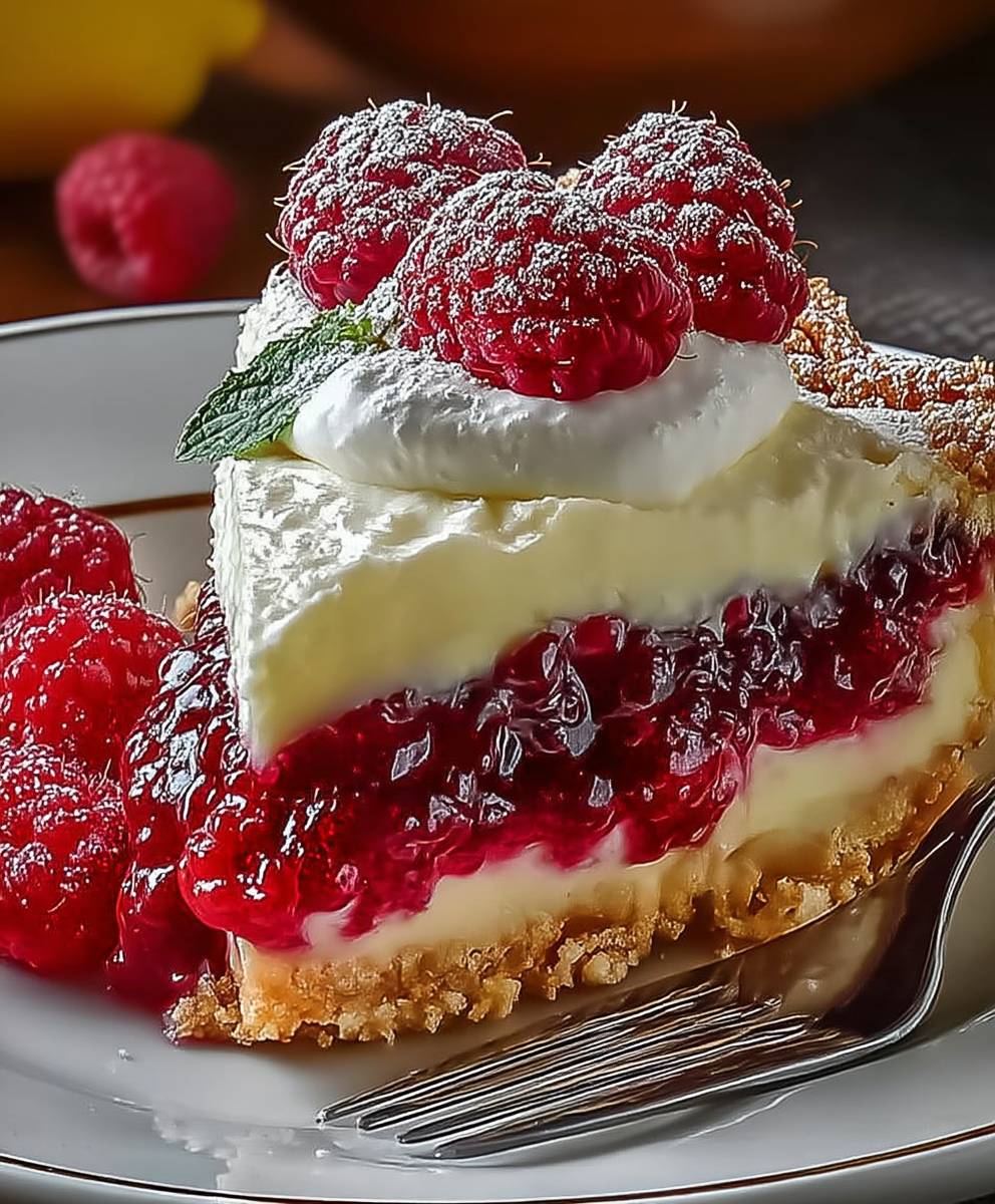 Lemon Raspberry Layered Pie