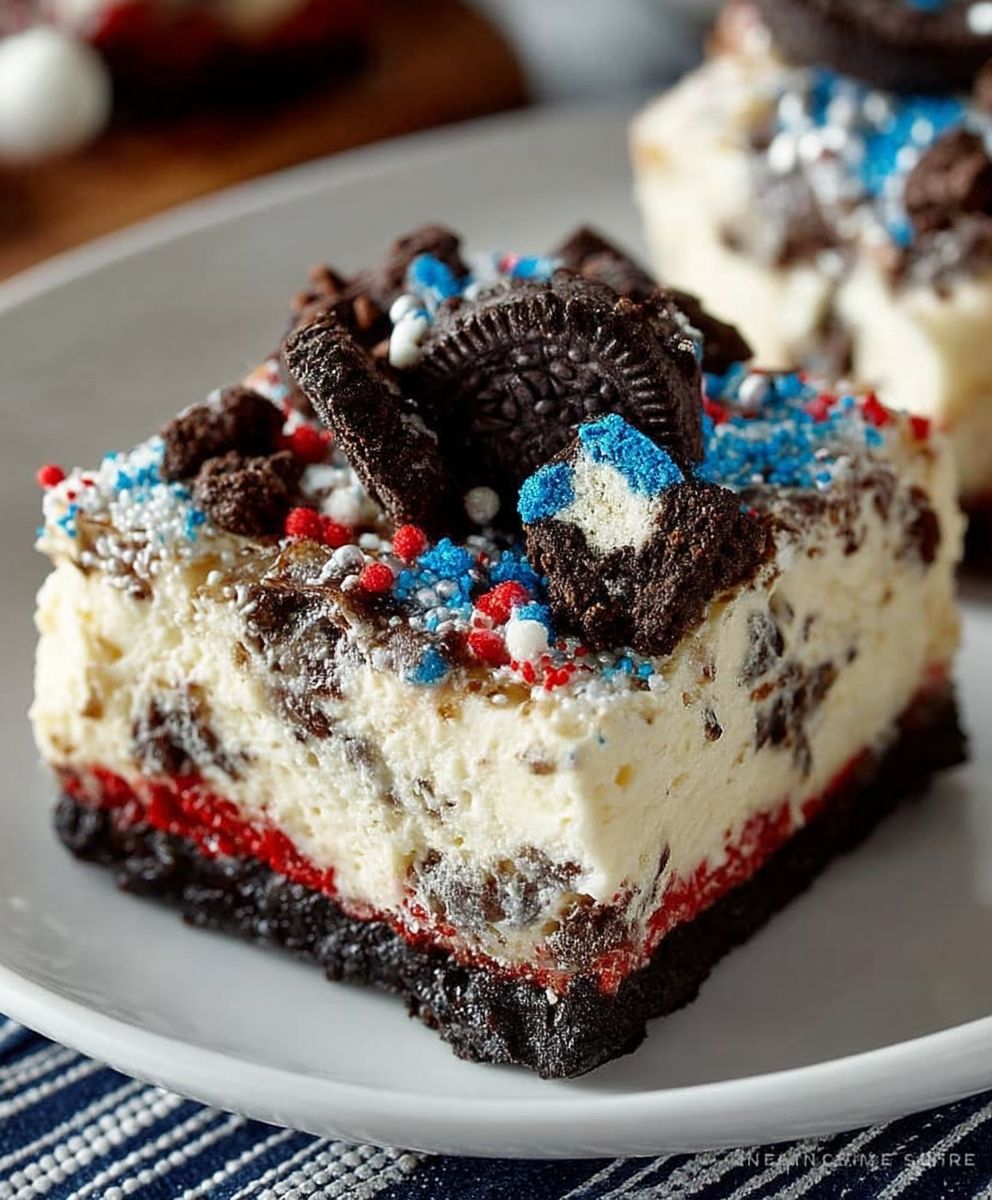 Fireworks Oreo Cheesecake Bars