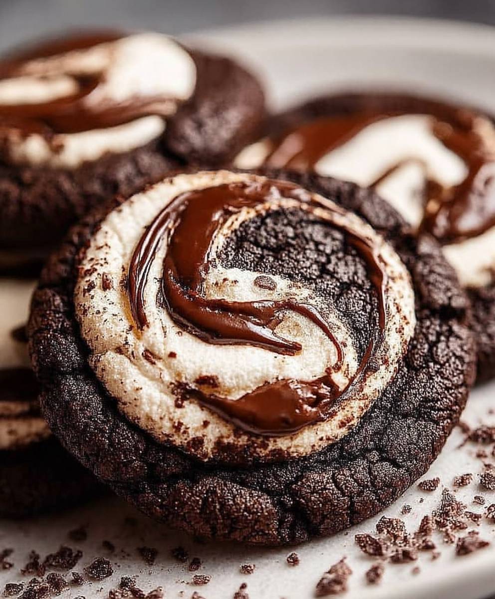 Chocolate Marshmallow Swirl Cookies