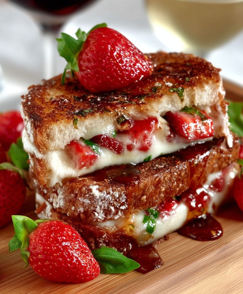 Strawberry Balsamic Brie Grilled Cheese