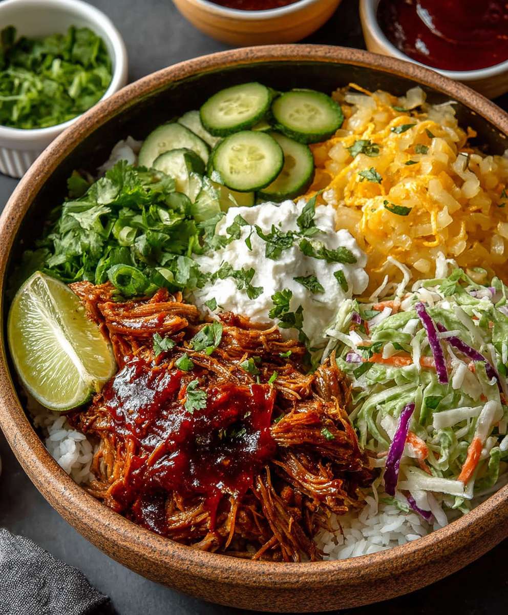 Slow Cooker Pulled Pork Bowls
