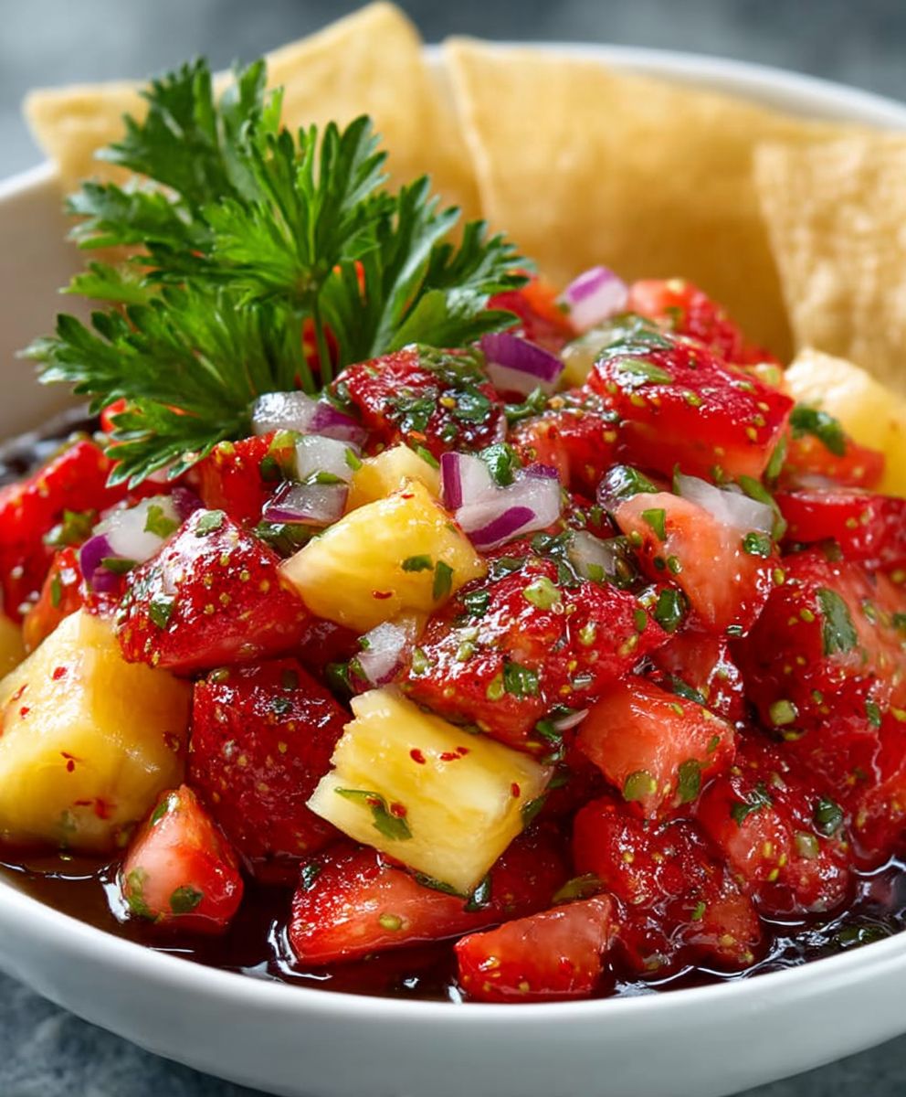 Strawberry pineapple salsa