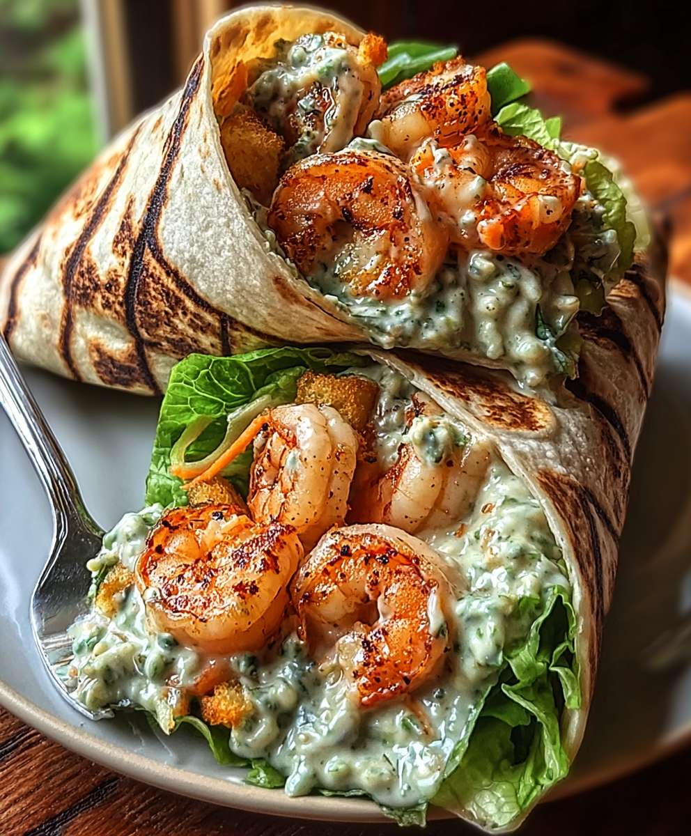 Grilled Shrimp Caesar Wraps