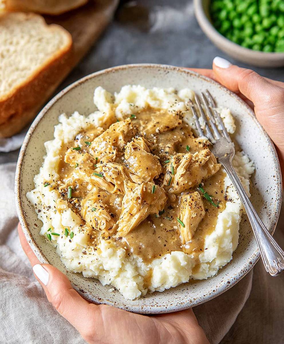 Chicken and gravy mashed potatoes