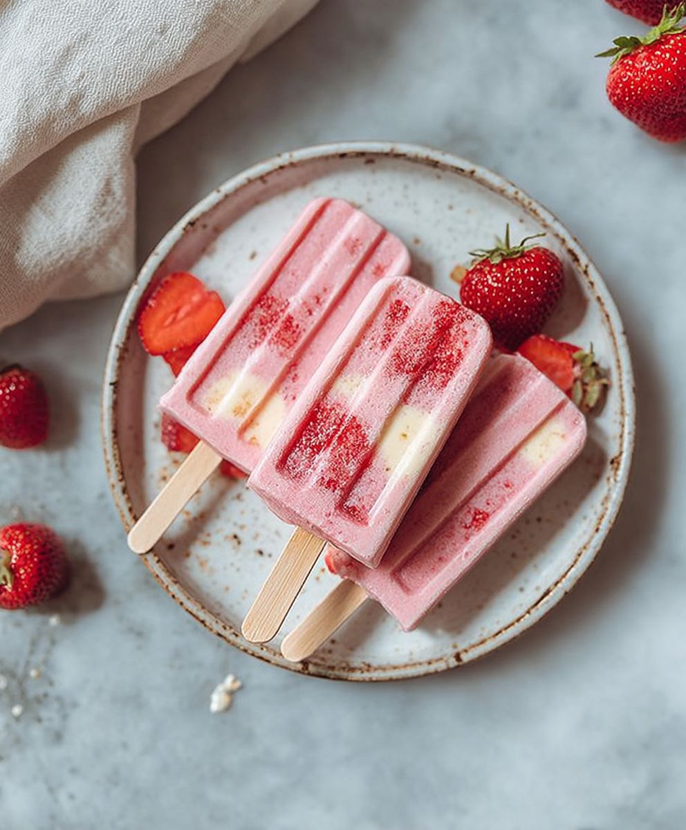 Strawberry Banana Popsicles