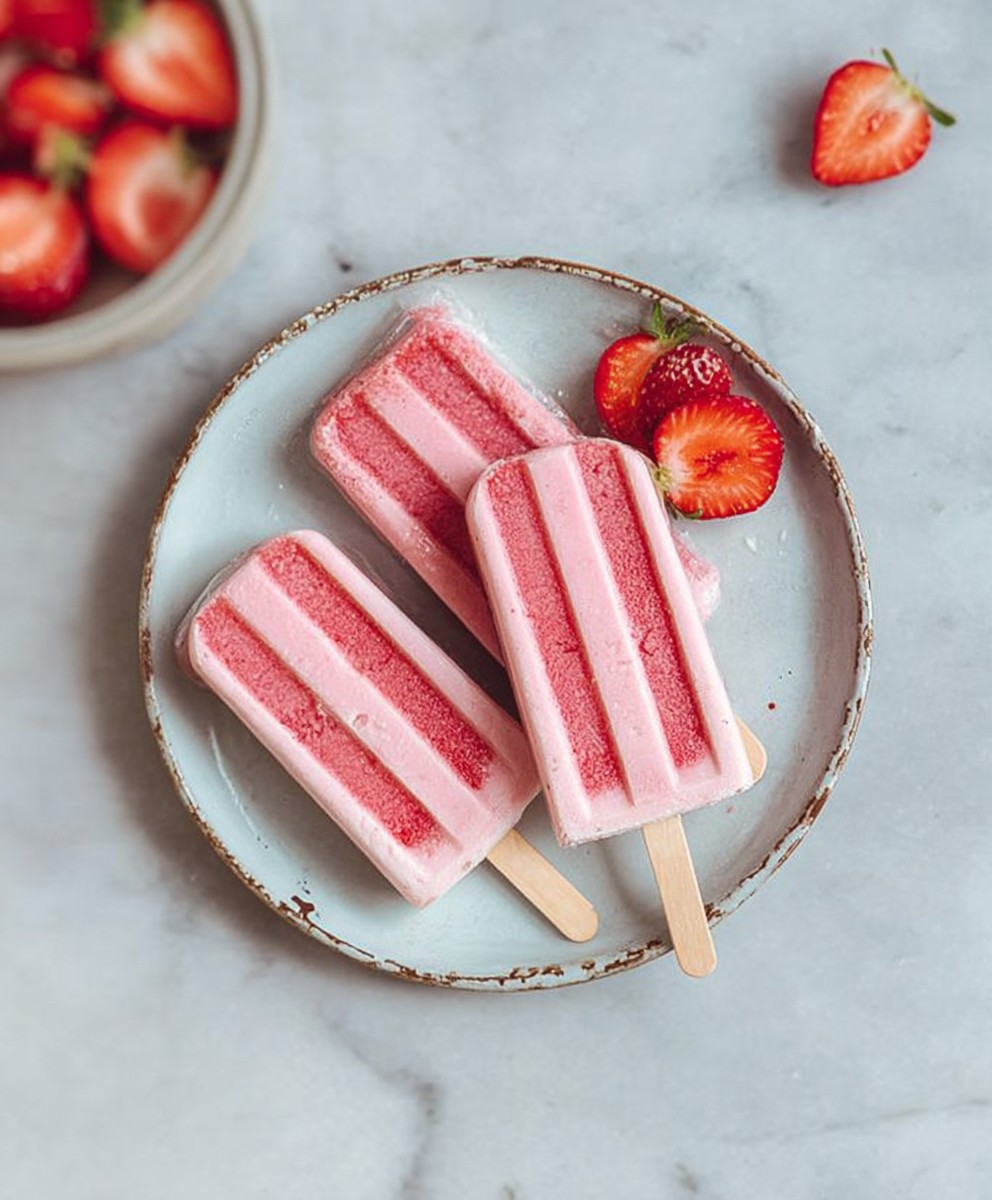 Strawberry Banana Popsicles