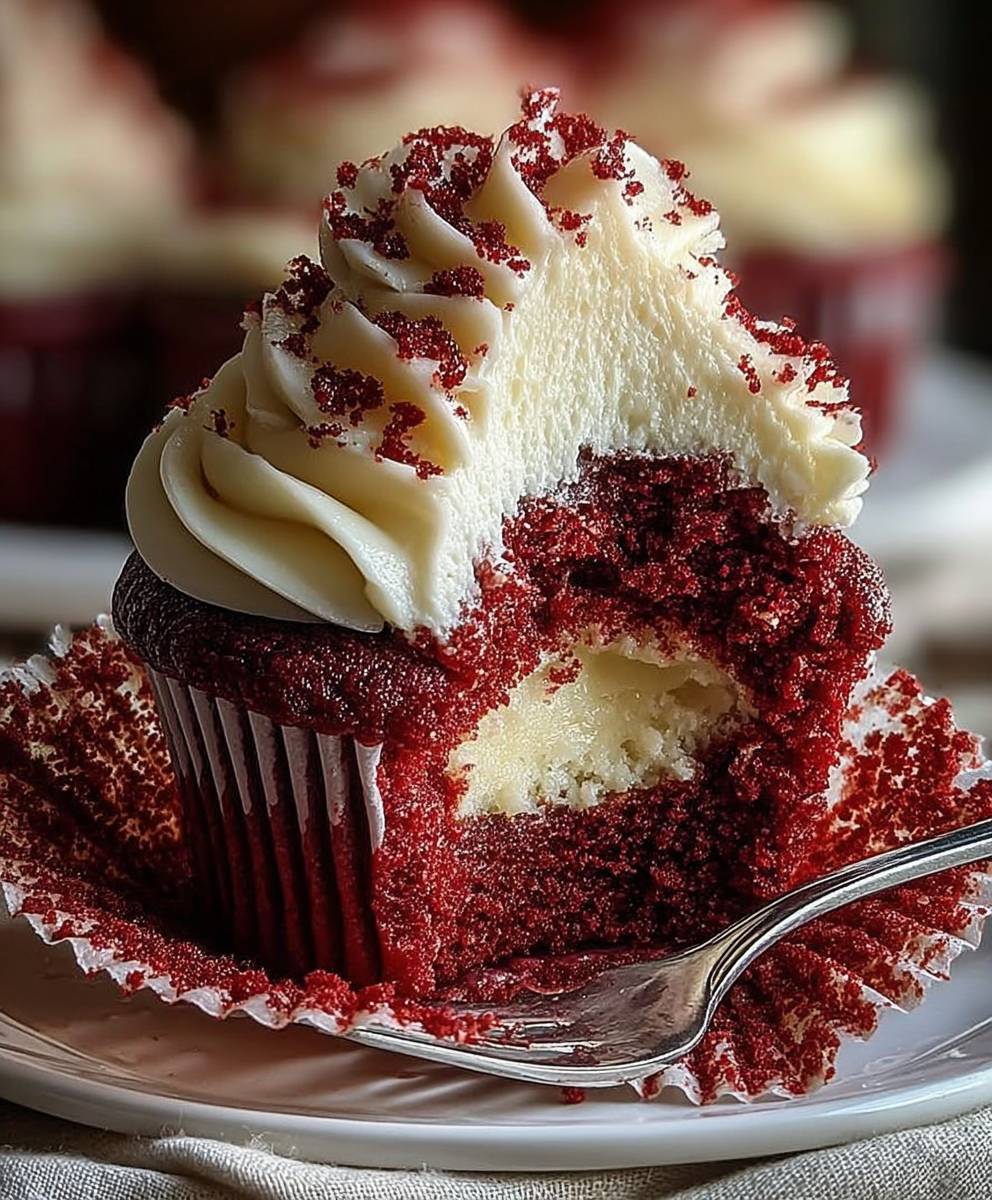 Red Velvet Cheesecake Cupcakes