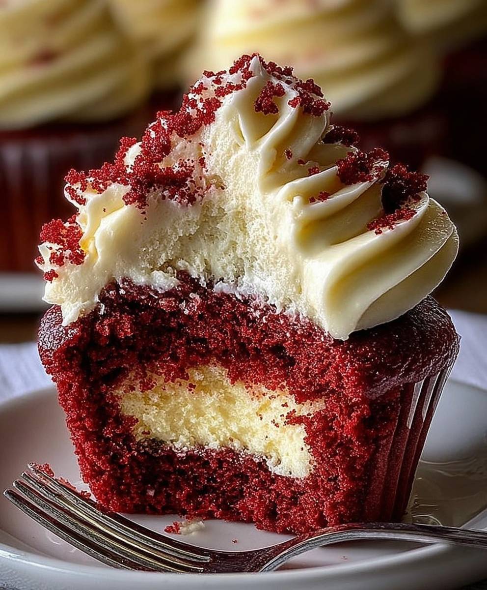 Red Velvet Cheesecake Cupcakes