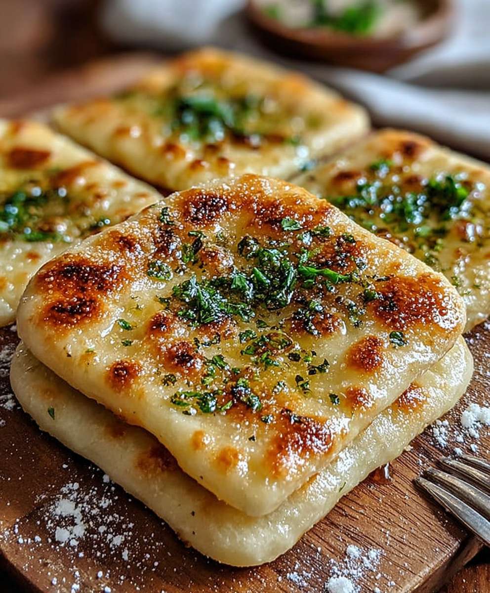 Air Fryer Garlic Flatbread