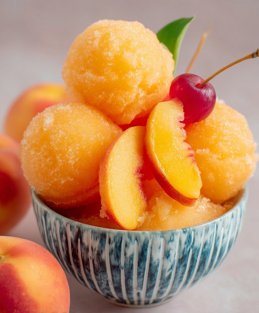 Homemade Peach Sorbet