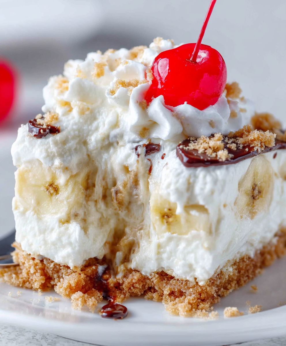 No Bake Banana Split Cake