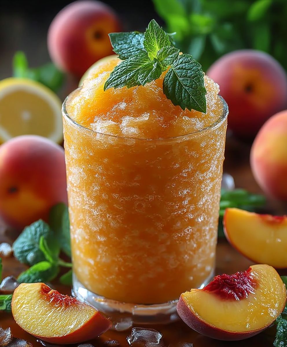 Peach Lemonade Slushie