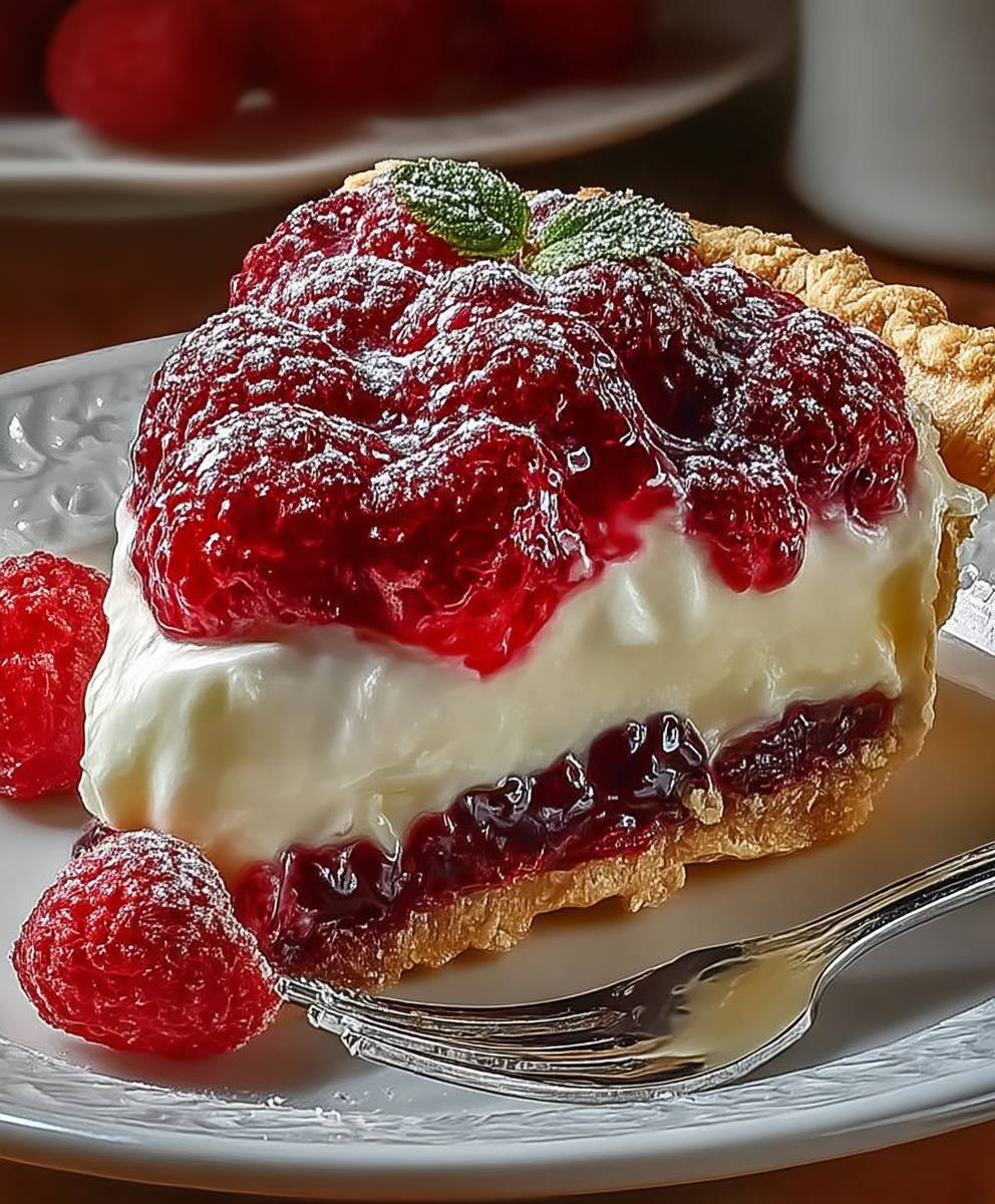 Lemon Raspberry Layered Pie