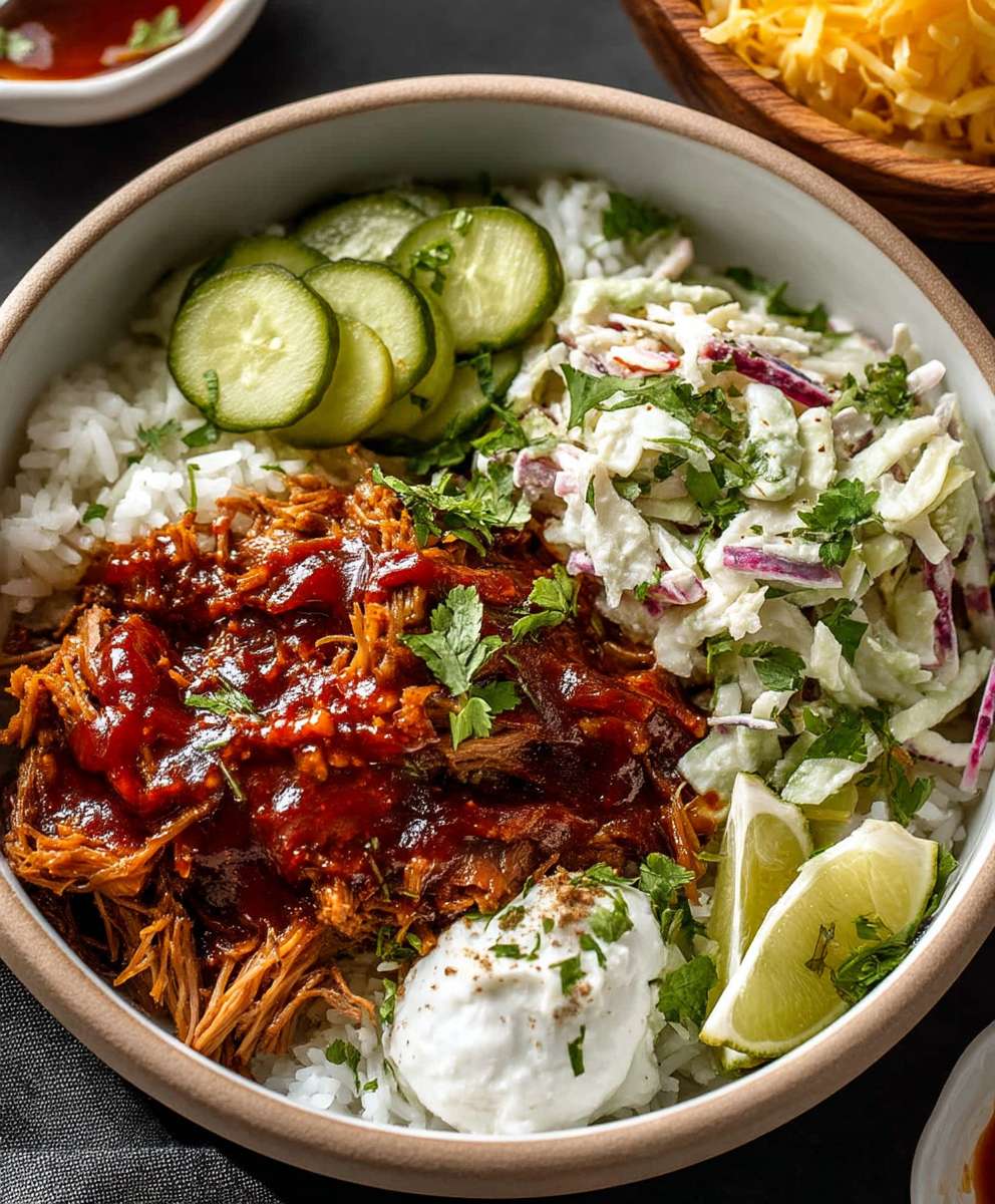 Slow Cooker Pulled Pork Bowls