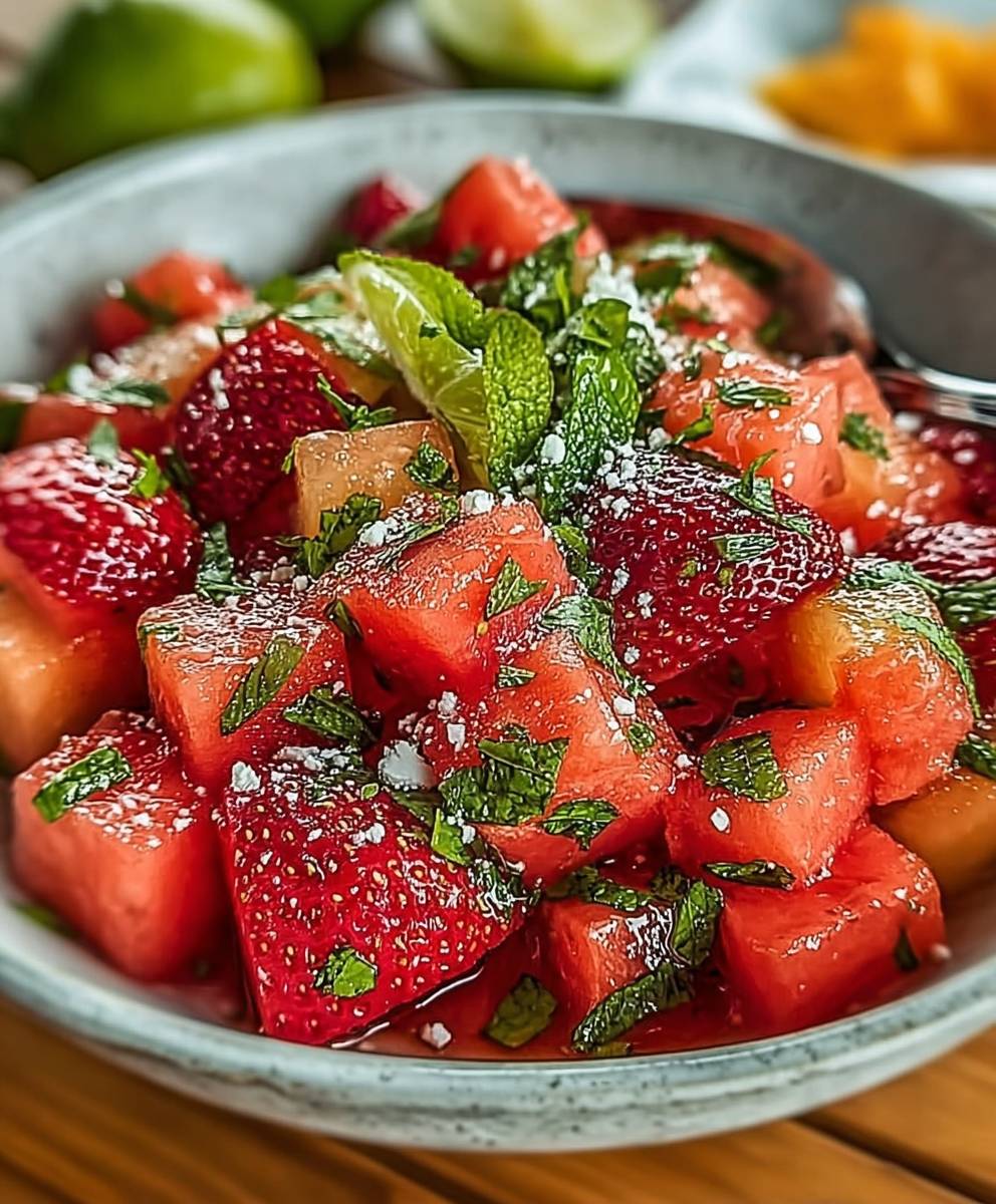 Strawberry Watermelon Honey Salad