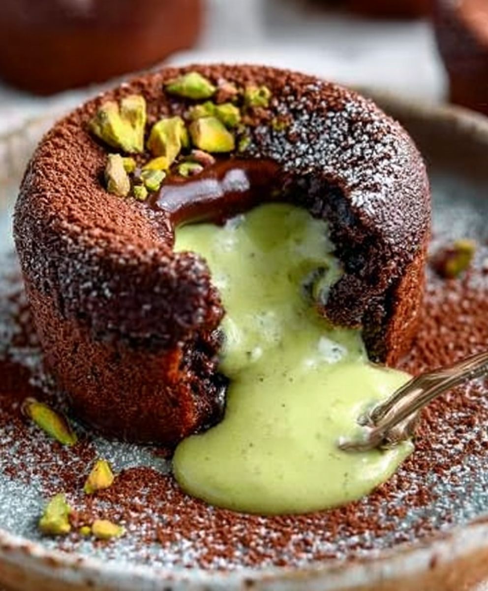 Pistachio Chocolate Lava Cakes
