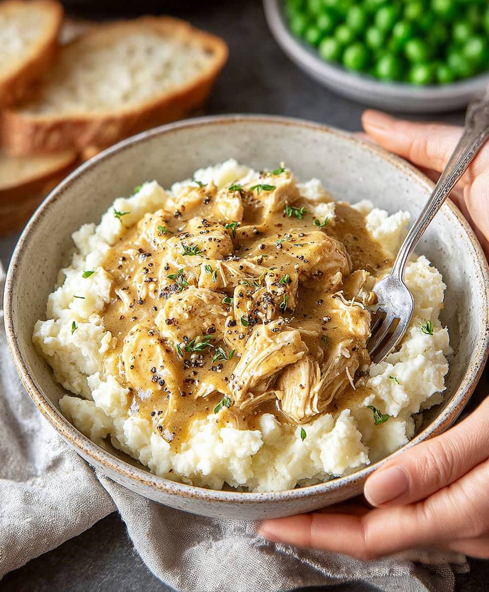 Chicken and gravy mashed potatoes