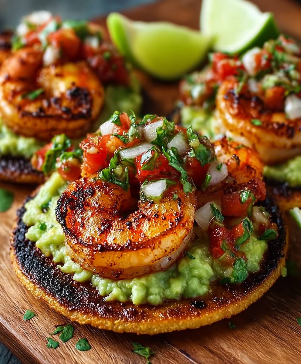 Shrimp tostadas summer