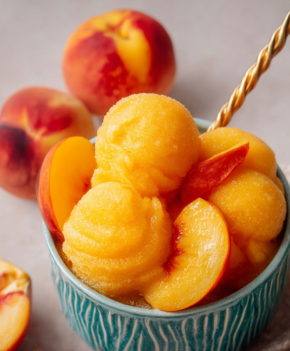 Homemade Peach Sorbet