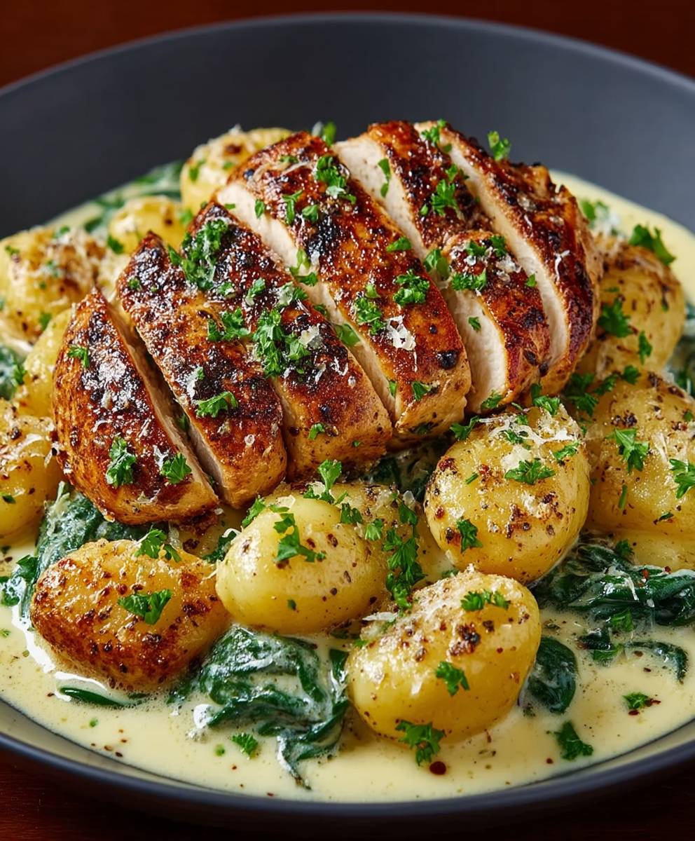 Asiago chicken with gnocchi