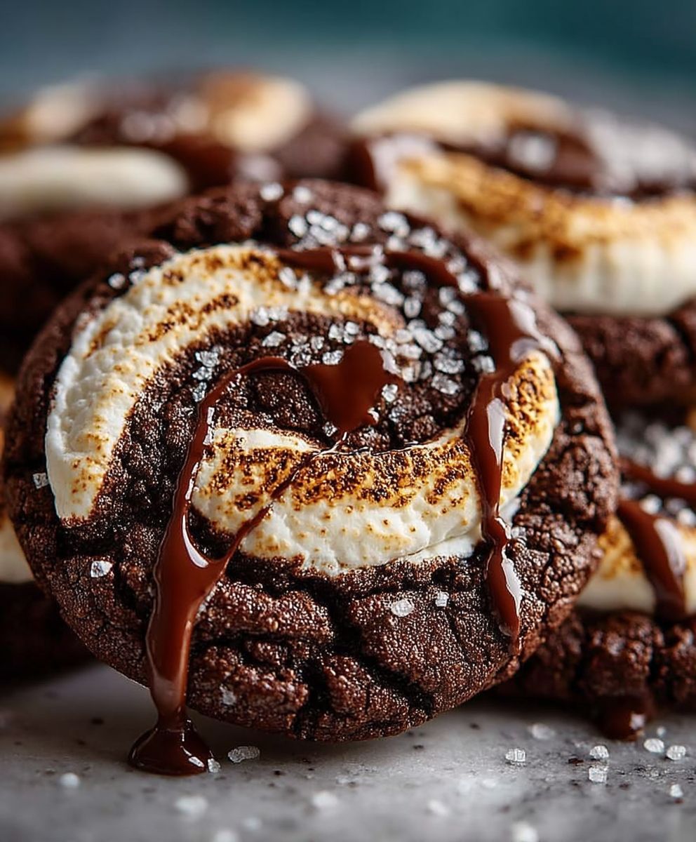 Chocolate Marshmallow Swirl Cookies