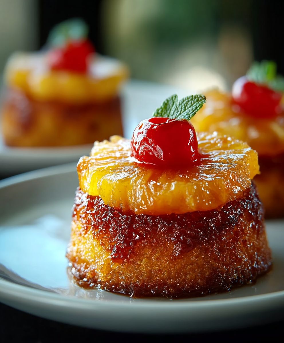 Pineapple upside down cakes