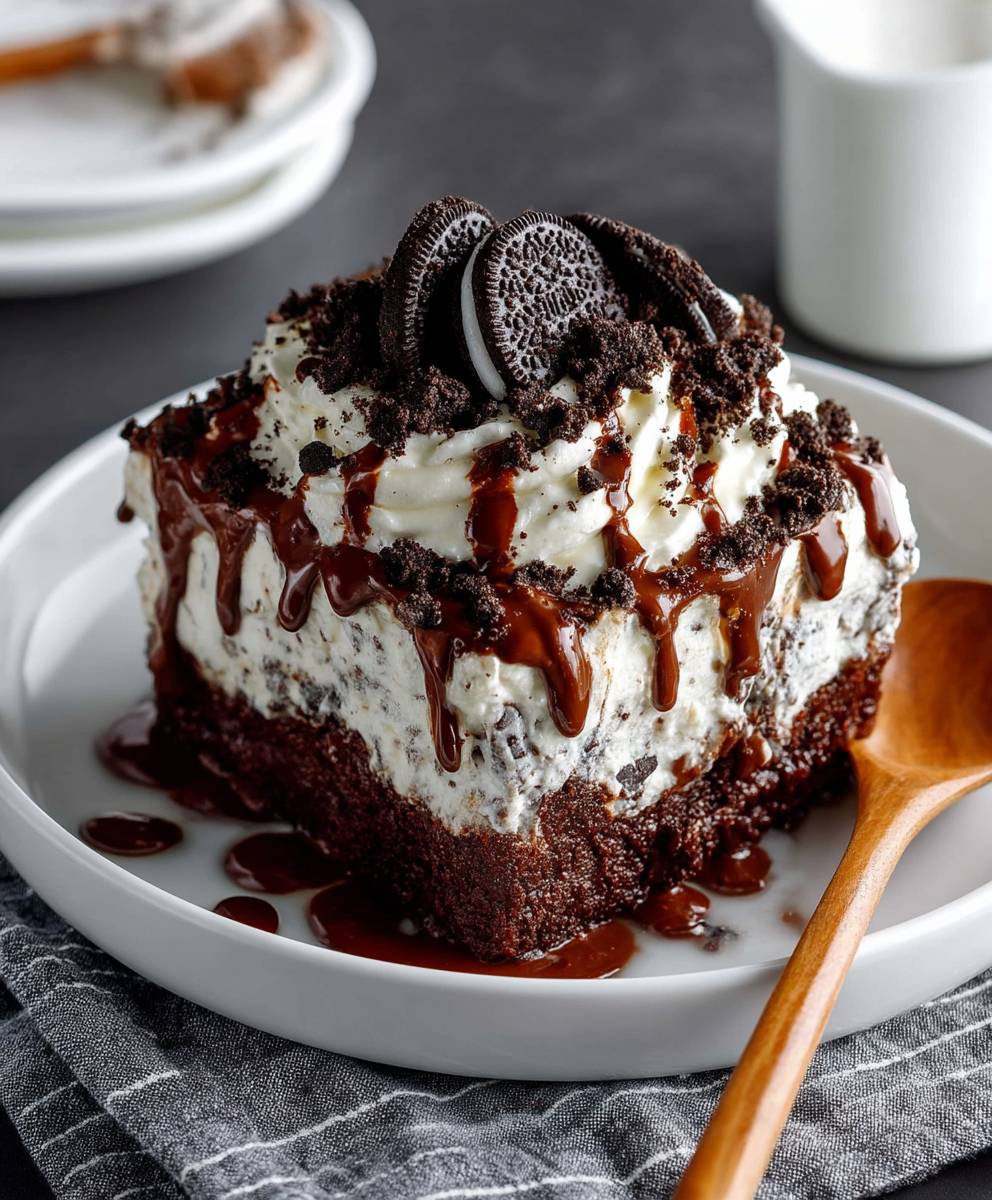 Oreo poke cake