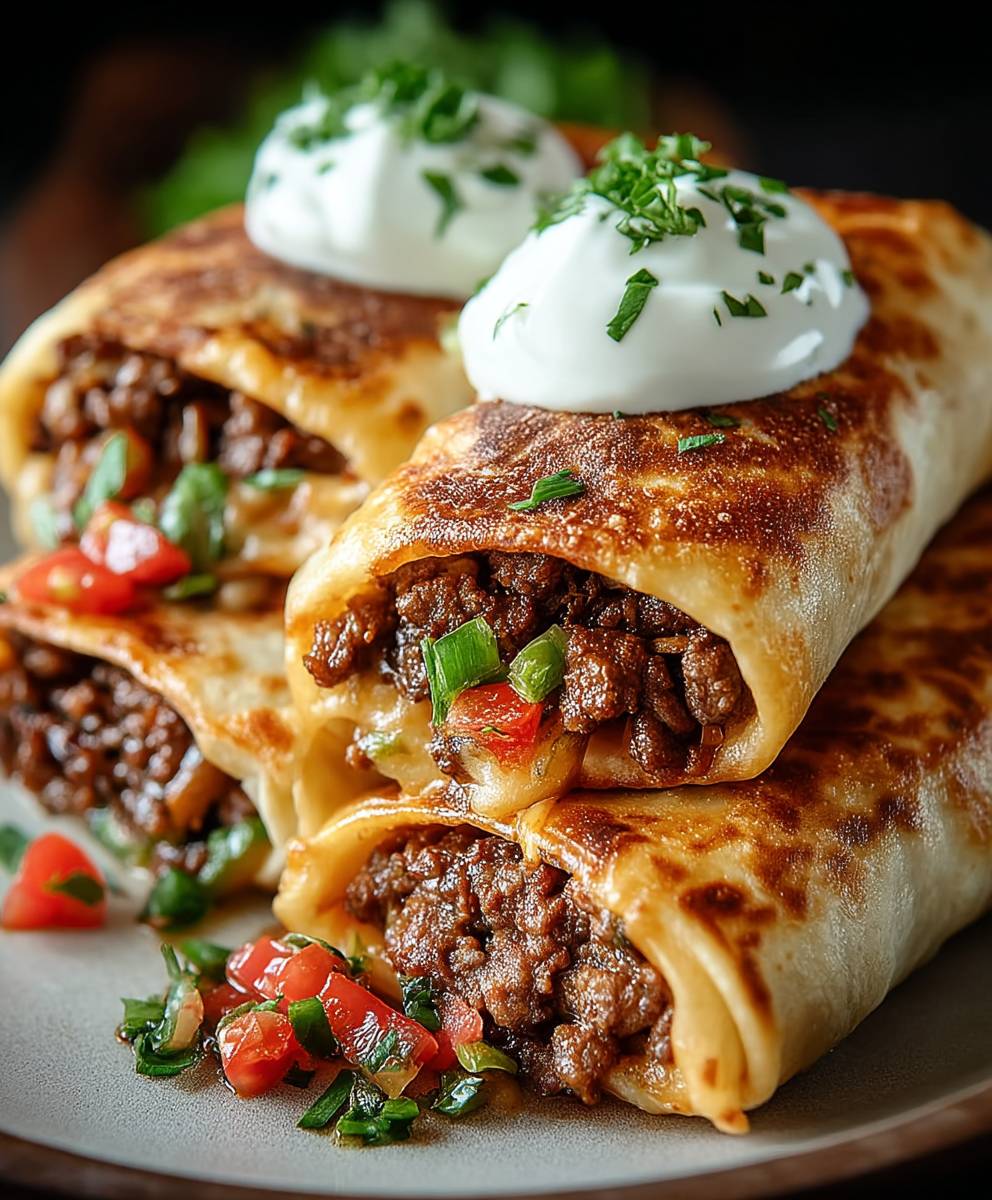 Beef and Cheese Chimichangas