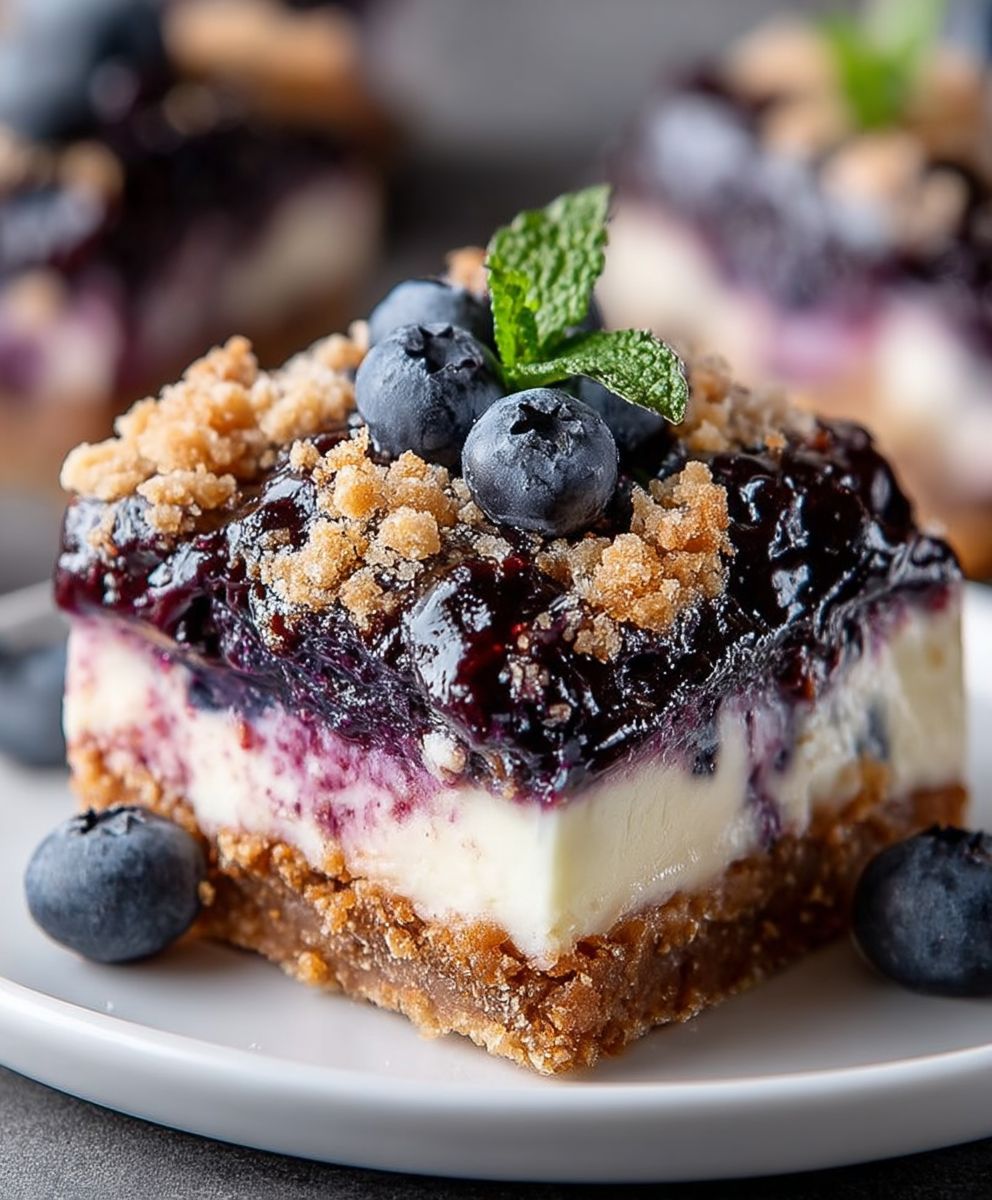 Blueberry cheesecake bars